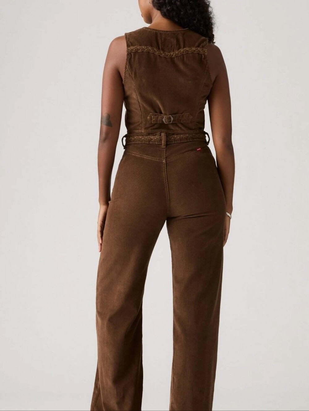 Levis Womens Size 25 Fits 27x32 Ribcage Wide Leg Corduroy Pants Braided Belt
